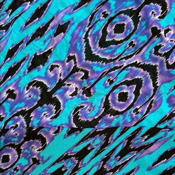 Vintage 90s Mesh INC Women's Vibrant Blue and Purple Blouse, Size Medium - Picture 11 of 14